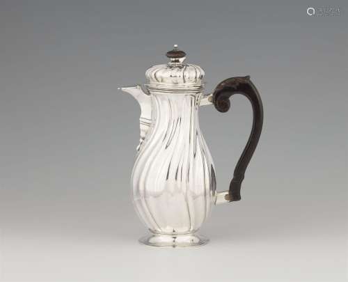 A small Augsburg silver coffee pot