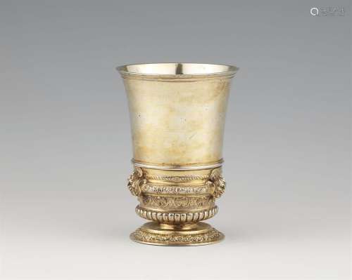 A museum quality Dresden silver gilt beaker
