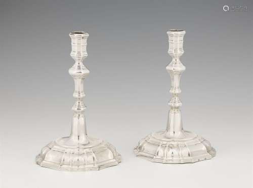 A pair of Cologne Baroque silver candlesticks
