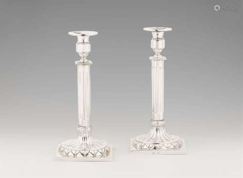 A pair of Neoclassical Cologne silver candlesticks