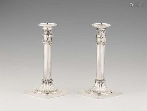 A pair of Stuttgart silver candlesticks