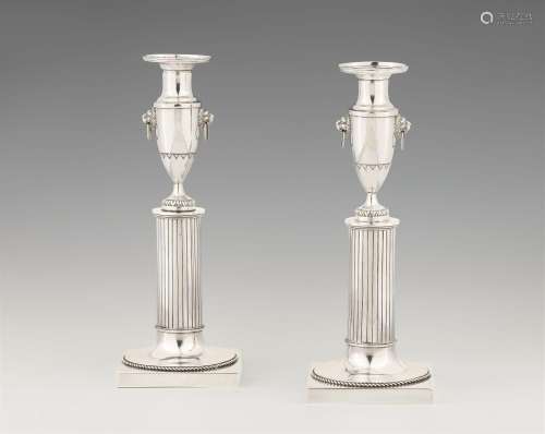 A pair of Munich silver candlesticks