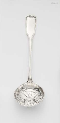 An Augsburg silver sugar casting spoon