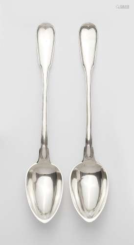 A pair of Parisian silver ragout spoons