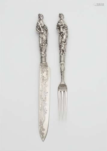 A pair of Amsterdam Baroque silver cutlery handles
