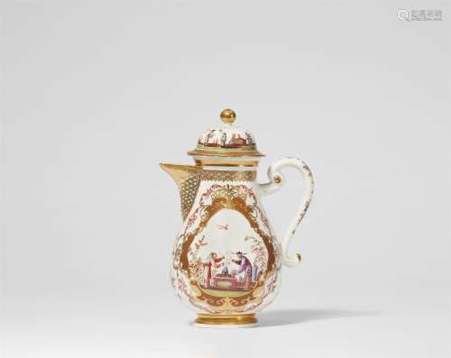 A Meissen porcelain coffee pot with Chinoiserie decor