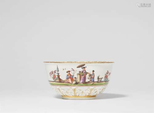 A Meissen porcelain slop bowl with Chinoiseries