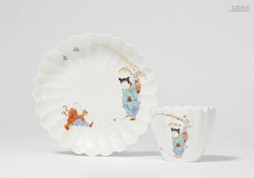 A rare Meissen porcelain beaker with Shiba-Onkō decor