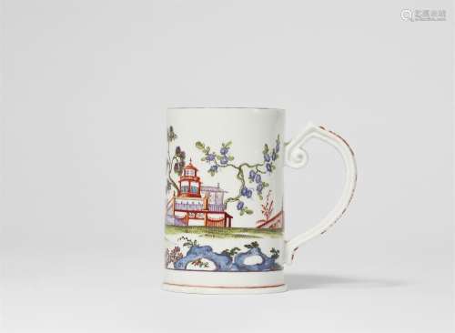 A rare Vienna porcelain tankard with Chinoiserie decor