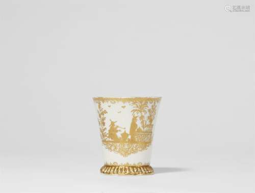 A Meissen porcelain beaker with Augsburg gilding