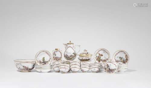 An important Meissen porcelain service with landscape motifs