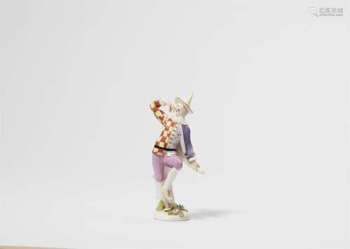 A Meissen porcelain figure of the dancing Harlequin