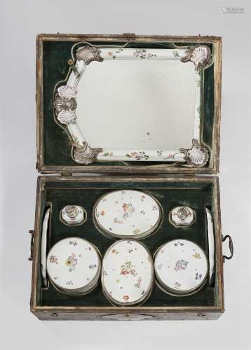 A Royal Vienna porcelain toilette service in the original tr...