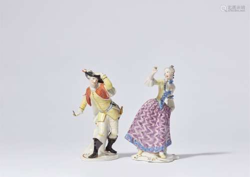 A pair of Nymphenburg commedia dell`arte porcelain figures, ...