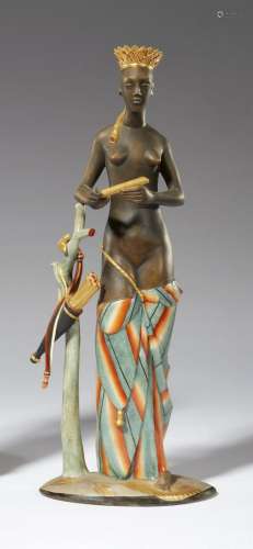 A rare Nymphenburg figure of a female allegory of America