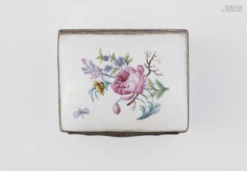 A porcelain snuff box with landscapes and garlands