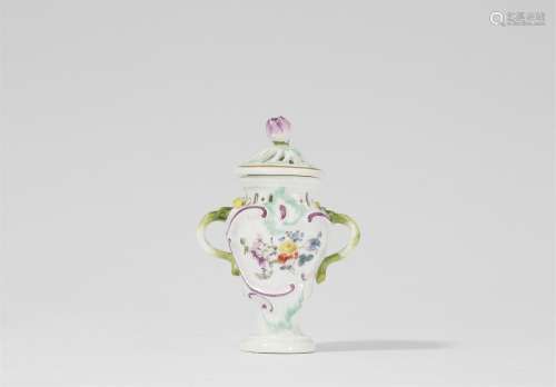 A Meissen porcelain potpourri vase with "German flower&...