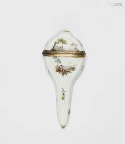 A rare porcelain scissor case