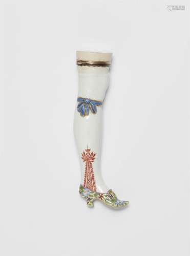 A Meissen porcelain needle case