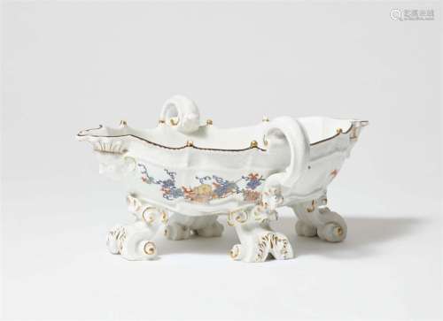 A Meissen porcelain sauce boat with squirrel motifs