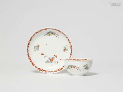 A Meissen porcelain tea bowl and saucer with Hôô birds and c...