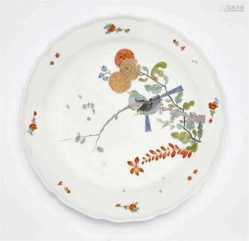 A Meissen porcelain dish with bird and branch motifs