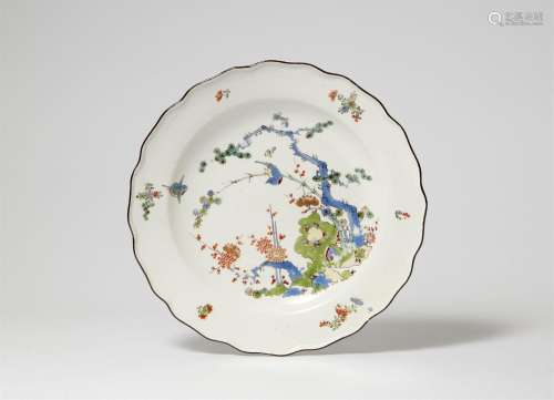 A Meissen porcelain plate with "three friends" dec...