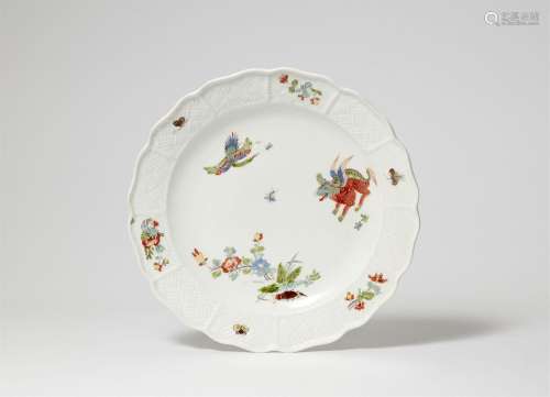 A Meissen porcelain plate with Ch`i-lin decor