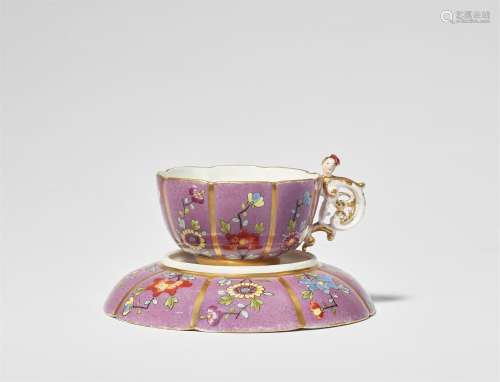 A Meissen porcelain cup and saucer with "indianische bl...