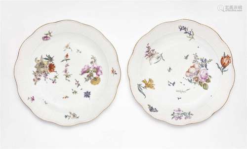 A pair of Meissen porcelain dishes from a dinner service wit...