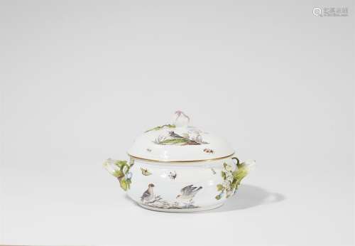 A Meissen porcelain tureen from a service with native birds