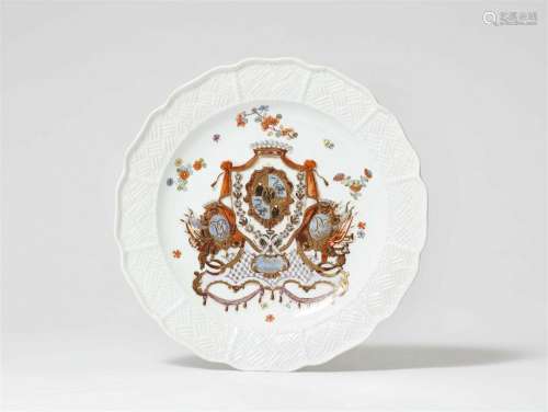 A Meissen porcelain plate from the dinner service made for G...