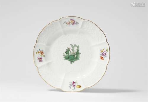 A Meissen porcelain dinner plate from the "green Wattea...