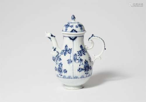 A small Meissen porcelain coffee pot with "straw flower...