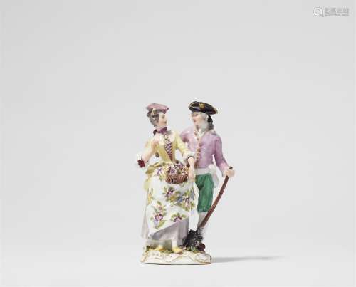 A Meissen porcelain gardener group