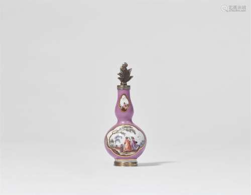 A Meissen porcelain bottle with water landscapes