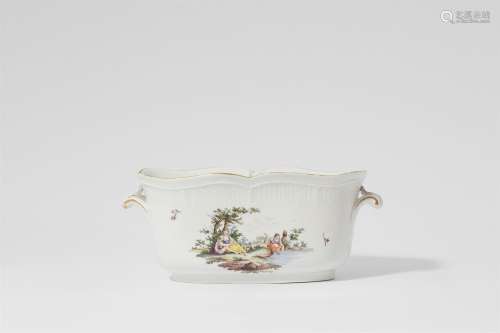 A Frankenthal porcelain cooling vessel with Ozier relief