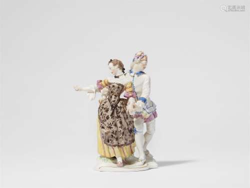 A Nymphenburg porcelain group of a runner with a consort