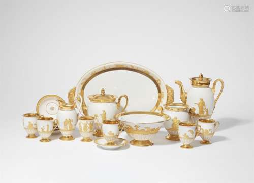 A Meissen porcelain service with Wedgewood style appliques