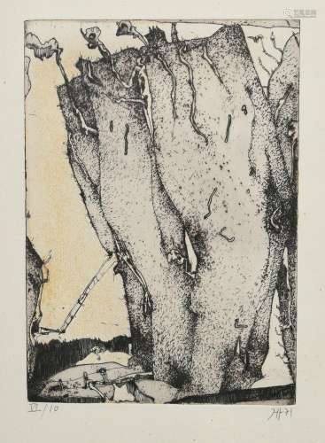 Janssen, Horst (1929-1995) "Felsen" 1