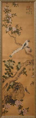 Chinesische  Huaniaohua Malerei "Paradies Vögel und Blü...