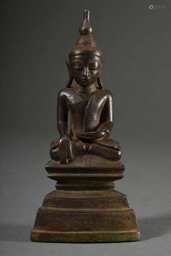 Bronze "Buddha in Dhyanasana Sitzposition mit Bhumispar...