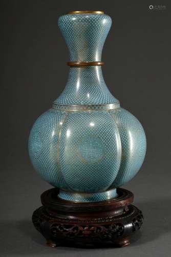Cloisonné Knoblauch Vase mit türkisem Drachenhaut Dekor auf ...