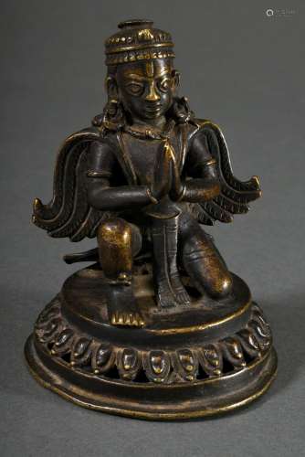 Bronze "Garuda in Anjali-Mudra mit Federkleid und Schla...