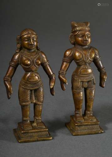 Paar Bronze Figuren wohl "Krishna" und "Radha...