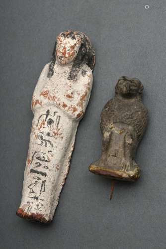 2 Diverse Alt-Ägyptische Objekte: "Ushebti" Fayenc...