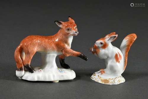 2 Diverse Meissen Miniaturfiguren "Fuchs" und &quo...