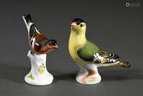 2 Diverse Meissen Miniaturfiguren "Zeisig" und &qu...