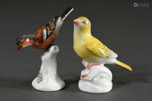 2 Diverse Meissen Miniaturfiguren "Buchfink" und &...