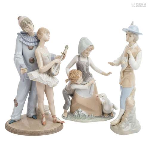 LLADRO/MIQUEL REQUENA  2 Figurengruppen und 1 Figur, 20. Jh.